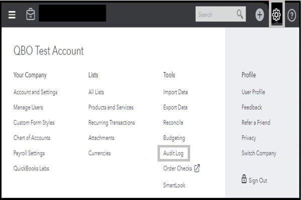 Audit log option