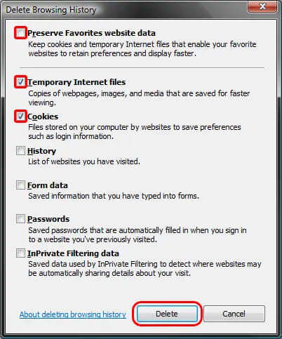 Clear the Browser’s Cache, Cookies, and History