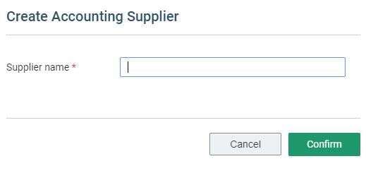 Create Account supplier