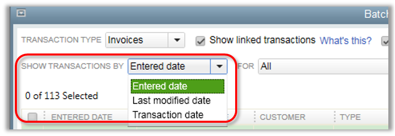 Filter transactions