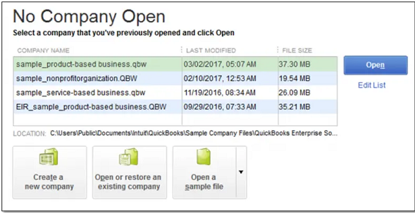 No Company Opened