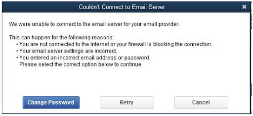 QuickBooks Could Not Connect to the Email Server