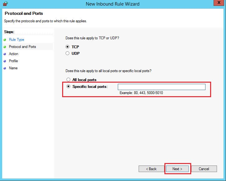Windows New Rule Wizard